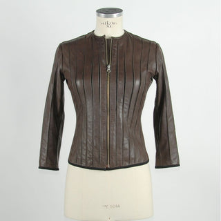 Damenjacke aus braunem Leder