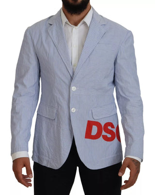 Blazer formal azul a rayas de un solo botón