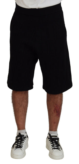 Schwarze einfarbige Bermudashorts zum Hineinschlüpfen für Herren