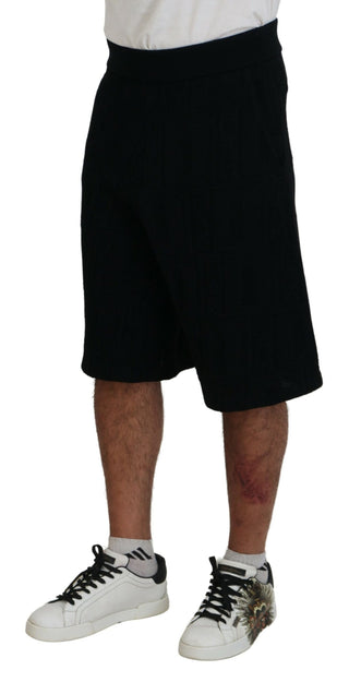 Schwarze einfarbige Bermudashorts zum Hineinschlüpfen für Herren