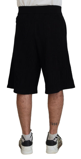 Schwarze einfarbige Bermudashorts zum Hineinschlüpfen für Herren