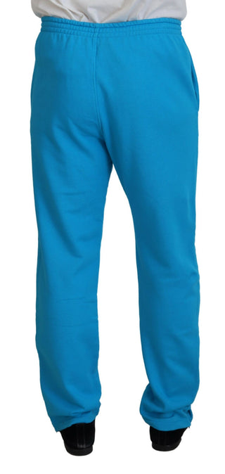 Hellblaue Baumwollhose mit Logo-Print