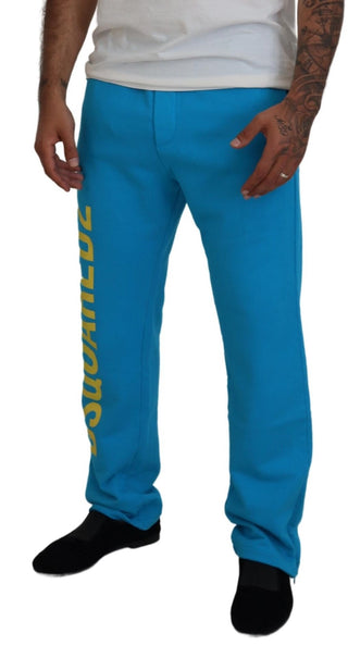 Hellblaue Baumwollhose mit Logo-Print