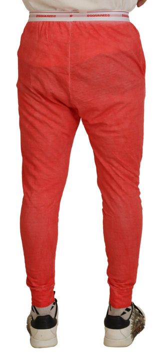 Herrenhose aus orangefarbener Baumwolle mit elastischem Bund und Logo