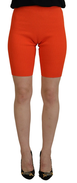 Orange Viskose Bermudashorts mit mittelhohem Bund und schmaler Passform