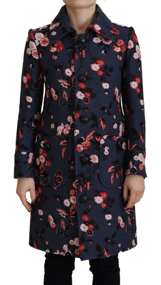 Chaqueta blazer larga para mujer multicolor con estampado
