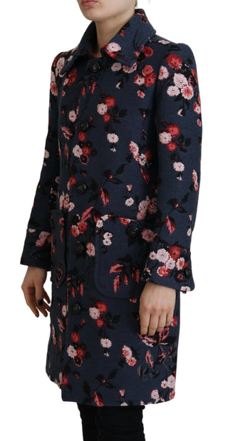 Chaqueta blazer larga para mujer multicolor con estampado