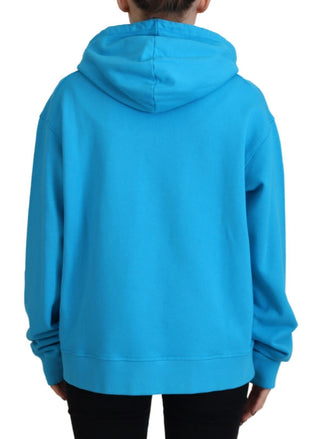 Blauer Logo-Print Baumwoll-Hoodie Sweatshirt