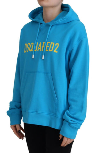 Blauer Logo-Print Baumwoll-Hoodie Sweatshirt