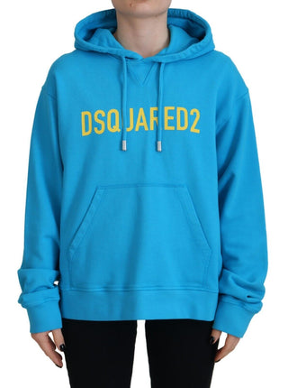 Blauer Logo-Print Baumwoll-Hoodie Sweatshirt