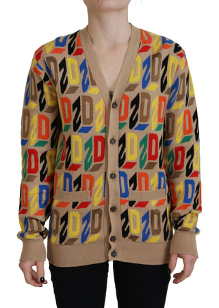 Brauner Logo Langarm Cardigan für Damen