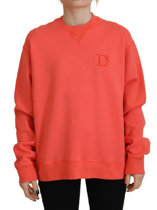 Pink Logo Stickerei Damen Langarmpullover