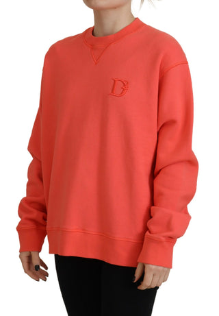 Pink Logo Stickerei Damen Langarmpullover