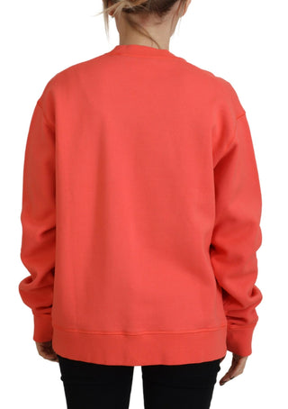 Pink Logo Stickerei Damen Langarmpullover
