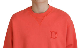 Pink Logo Stickerei Damen Langarmpullover
