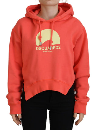 Pinker Logo Print Baumwoll Hoodie Sweatshirt Pullover