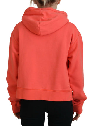 Pinker Logo Print Baumwoll Hoodie Sweatshirt Pullover