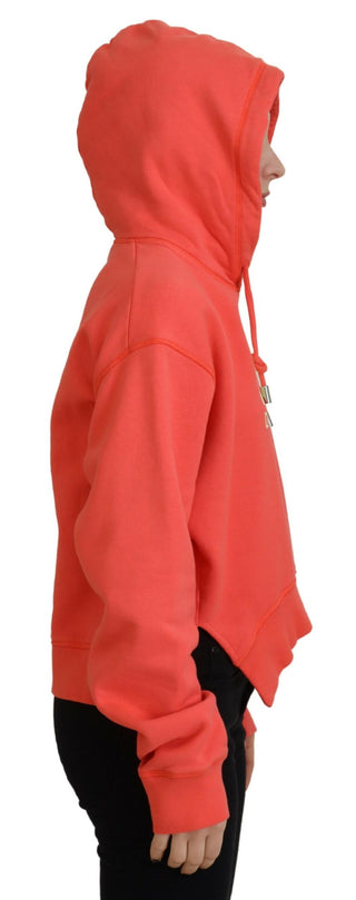Pinker Logo Print Baumwoll Hoodie Sweatshirt Pullover