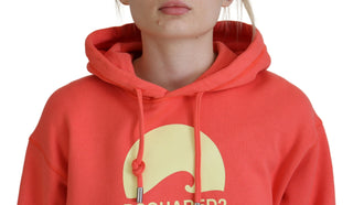 Pinker Logo Print Baumwoll Hoodie Sweatshirt Pullover