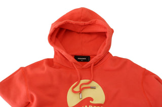 Pinker Logo Print Baumwoll Hoodie Sweatshirt Pullover