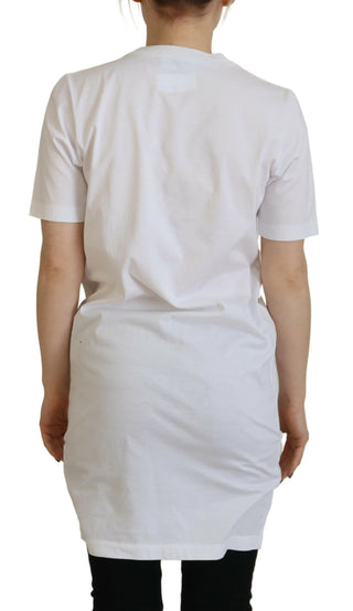 Weißes Baumwoll-T-Shirt mit ikonischem Logo-Print und Rundhalsausschnitt