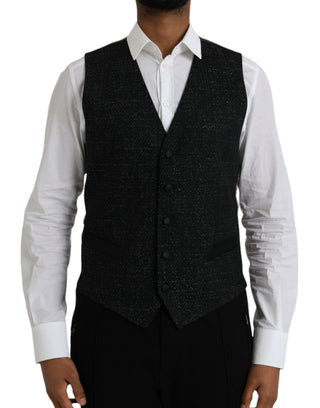 Schwarze, braune Seiden-Westenkleid, formelle Weste