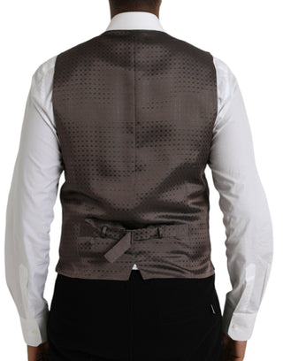 Schwarze, braune Seiden-Westenkleid, formelle Weste