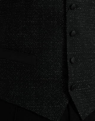 Schwarze, braune Seiden-Westenkleid, formelle Weste