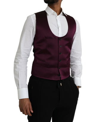 Bordeauxrotes Satin-Seiden-Westenkleid Formelle Weste