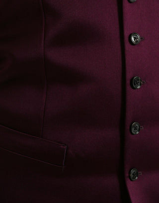 Bordeauxrotes Satin-Seiden-Westenkleid Formelle Weste