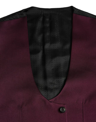 Bordeauxrotes Satin-Seiden-Westenkleid Formelle Weste