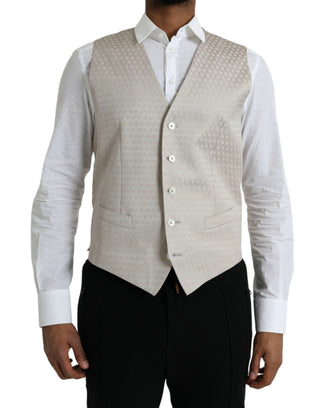 Cremefarbene Baumwoll-Westenkleid Formale Weste