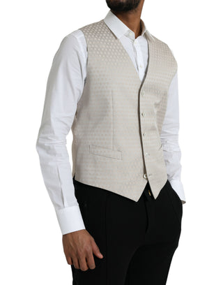 Cremefarbene Baumwoll-Westenkleid Formale Weste