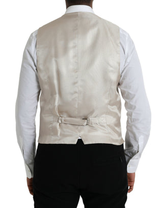 Cremefarbene Baumwoll-Westenkleid Formale Weste