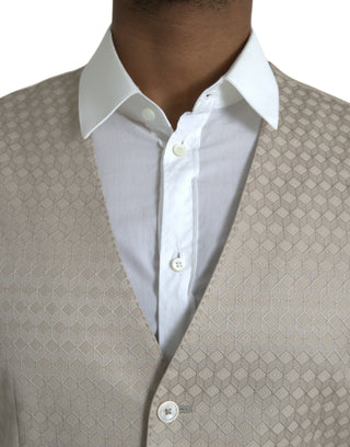 Cremefarbene Baumwoll-Westenkleid Formale Weste