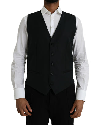 Chaleco formal negro de lana para vestir