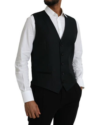 Chaleco formal negro de lana para vestir