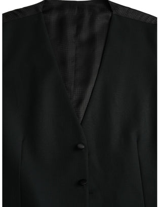 Chaleco formal negro de lana para vestir
