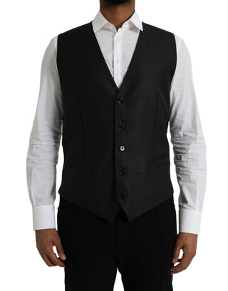 Chaleco formal negro de lana para vestir