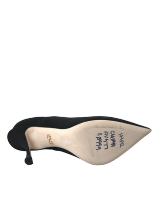Schwarze Stiletto-Absatzstiefel Wadenhoch