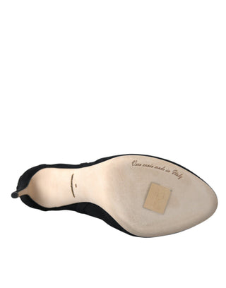 Schwarze Netz-Stiletto-Absatzstiefeletten