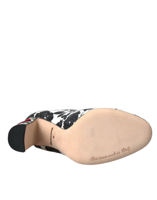 Weiße florale Herzen Lederstiefel