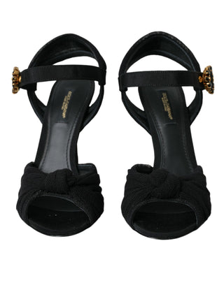 Schwarze High Heels aus Wildleder mit Verzierungen