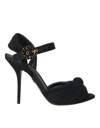 Schwarze High Heels aus Wildleder mit Verzierungen