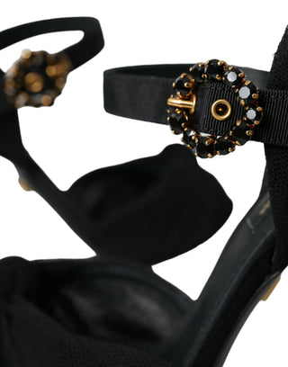 Schwarze High Heels aus Wildleder mit Verzierungen