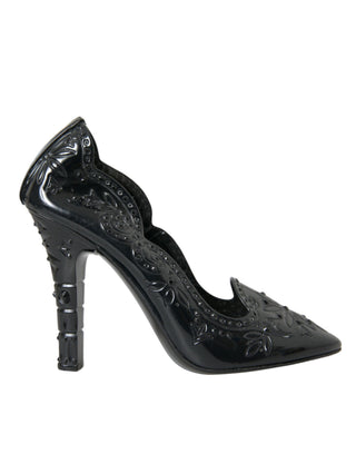 Schwarze Kristall Aschenputtel High Heels Pumps Schuhe