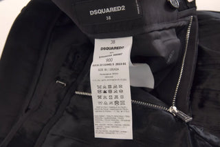 Schwarze Super-Schlaghose aus Viskose mit hoher Taille