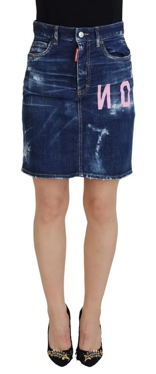 Blue Icon High Waist Jeans-Minirock Boston