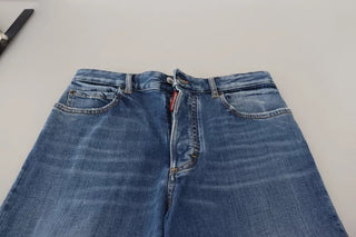 Blaue Used High Waist Straight Jeans