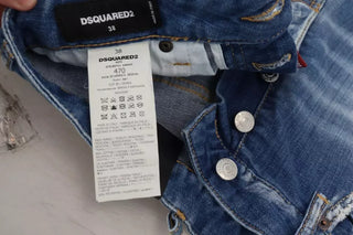 Blaue ausgewaschene High Waist Straight Denim Boston Jeans